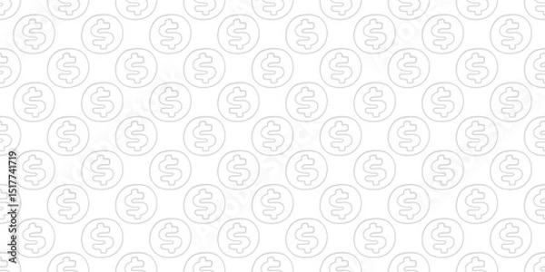 Obraz Dollar Doodle seamless pattern background. US dollar pattern background. Seamless pattern of the symbols of dollar currency background. Dollar sign pattern background. 