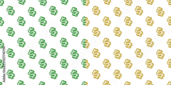 Obraz Dollar Doodle seamless pattern background. US dollar pattern background. Seamless pattern of the symbols of dollar currency background. Dollar sign pattern background. 