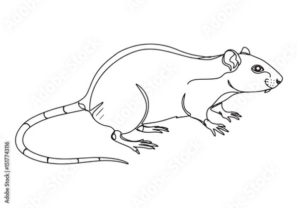 Fototapeta Elegant portrayal of a Malagasy giant jumping rat in simple onel