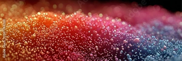 Fototapeta Vibrant abstract composition with colorful bubbles and cosmic background showcasing a mesmerizing interplay of light