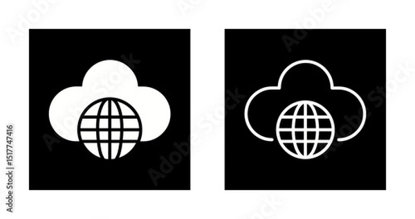 Fototapeta Public Cloud Vector Icon
