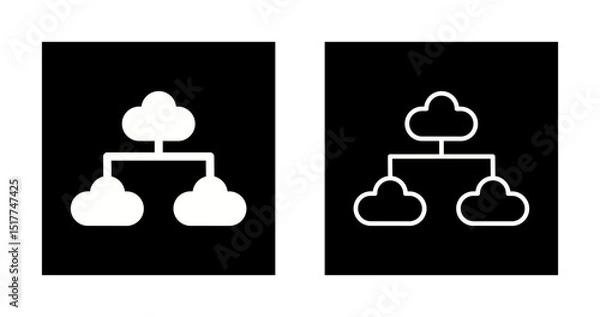 Fototapeta Multi Cloud Vector Icon
