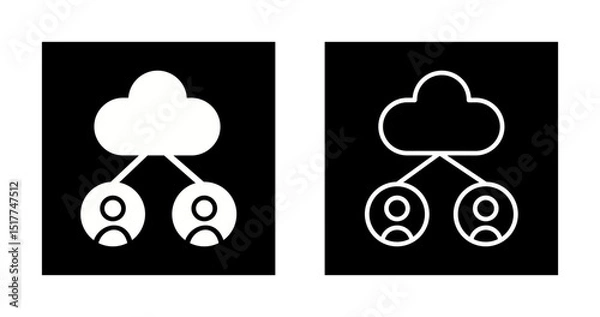 Fototapeta Cloud Collaboration Vector Icon