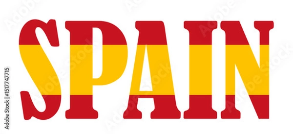 Obraz Emblem banner state Spain flag national symbol vector illustration isolated. Patriotic sign of state in Europe, EU member. Travel and trip souvenir Spain sticker for tourists. T shirt print.