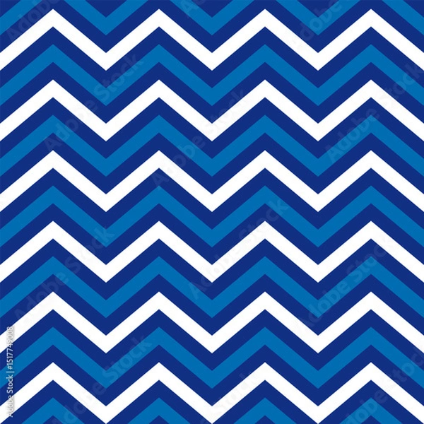 Obraz blue white colors zigzag seamless pattern, winter holidays vector background