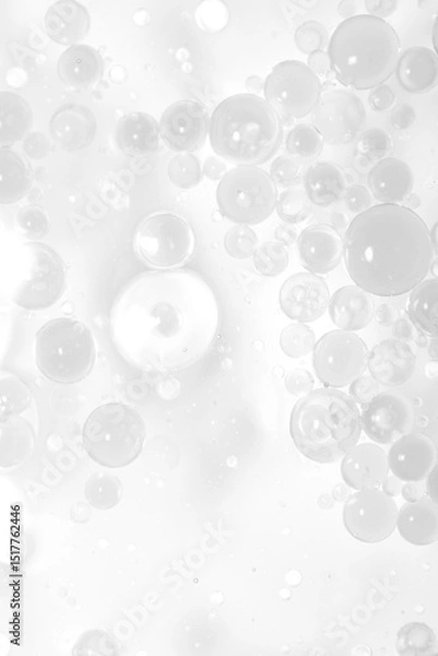 Fototapeta Transparent Bubbles Floating in Soft Focus on Light Background