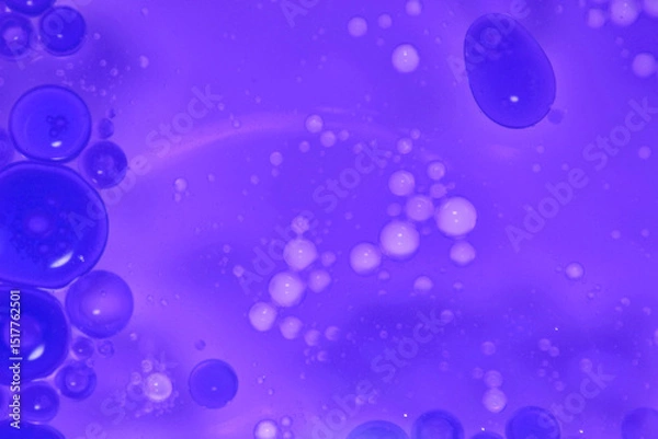 Fototapeta Bubbles and Swirls in a Vivid Purple Fluid Background Space