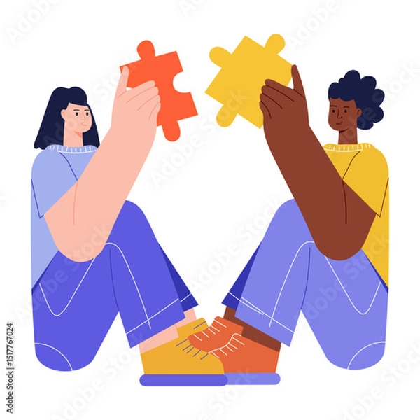 Obraz A flat style illustration showing persons acceptance