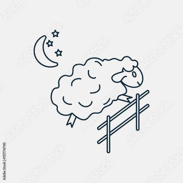 Obraz Sheep jumping over the fence