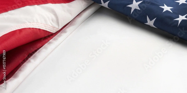 Obraz American flag on a clean white background in the concept of Memorial Day with patriotism