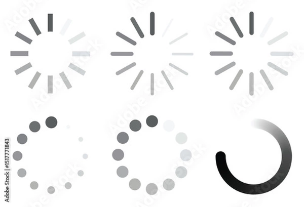Fototapeta Loading Bar Preloader Icon Set Vector Design vector illustration