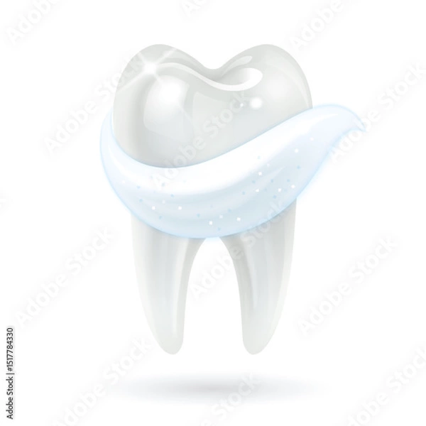 Obraz Healthy White Tooth with Toothpaste