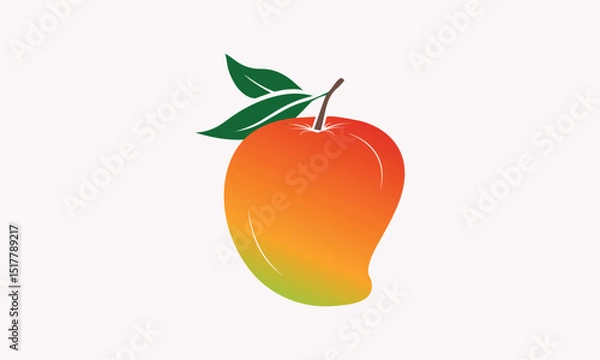 Obraz "Fresh Mango Vector Illustration Isolated on White Background"