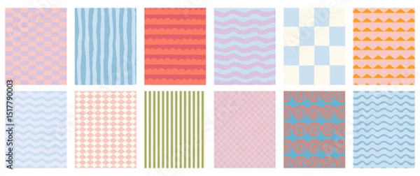 Fototapeta Vector set of hand drawn cut out style  frames and borders - abstract design elements for decoration or logo design templates, prints, placards, posts