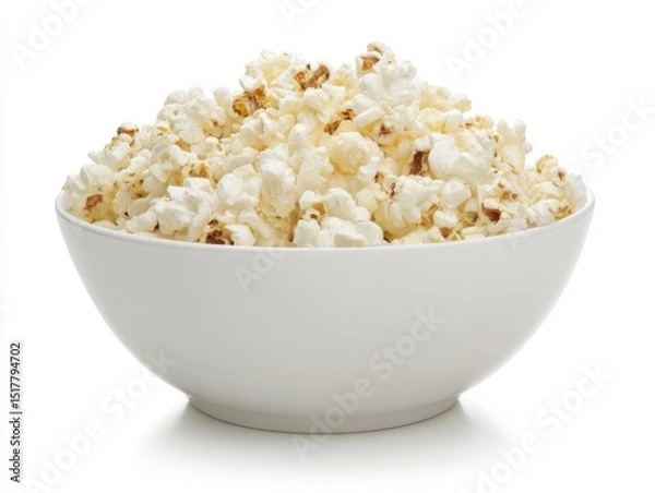 Fototapeta Close-up of bowl filled with popcorn on white background
