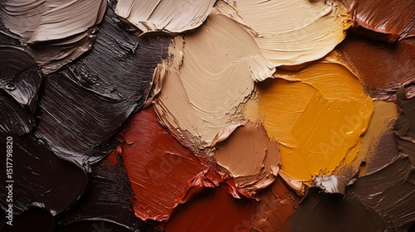 Obraz Acrylic Brush Strokes in Earth Tones Texture