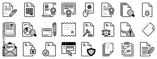 Fototapeta Icons in two tones  about documents