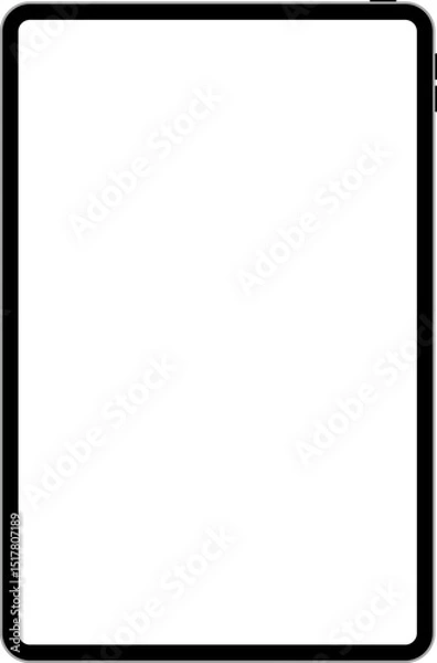 Fototapeta Tablet Mockup Front View – Minimal Vector Template. Ideal for app design, UI/UX presentations, and product mockups. Vector EPS 10
