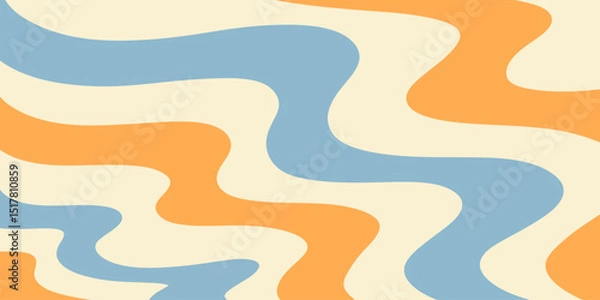 Obraz Twisted distorted retro groovy wavy background