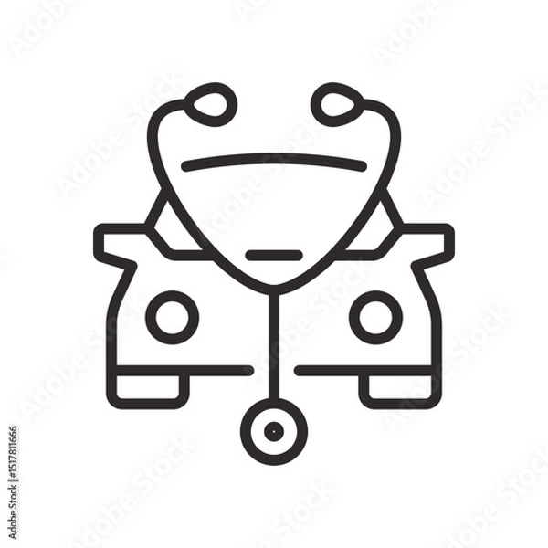 Obraz Car diagnostic icon. Symbol of auto health check. Vector illustration. Editable stroke.