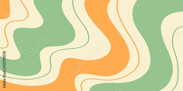 Obraz Twisted distorted retro groovy wavy background