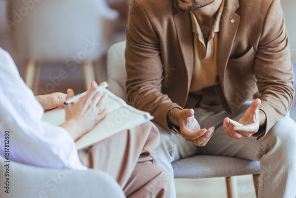 Fototapeta Counseling Session Between a Professional and a Client in an Office