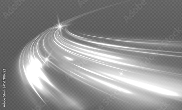 Fototapeta Effect of winter air vortex, blizzard, vector realistic illustration. Vector comet with large dust. Falling Star. Glow light effect. Vector illustration isolated.	