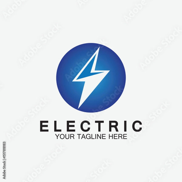 Obraz lightning thunderbolt electricity logo design template