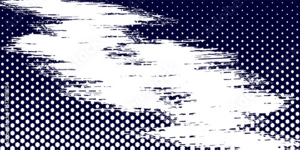 Fototapeta Dots halftone white & blue color pattern gradient grunge texture background. Dots pop art comics sport style vector illustration. eps 10