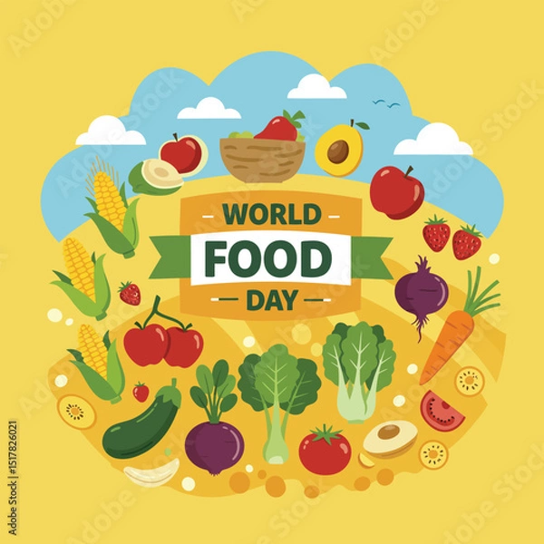 Fototapeta Food Safety Day (WFSD) celebrated on 7 June every year, aims to draw attention and inspire action to help prevent, detect and manage foodborne risks. Vector illustration.