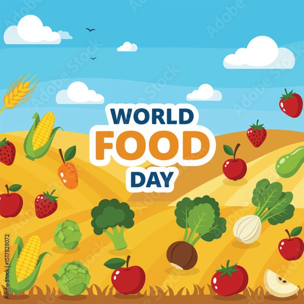 Fototapeta Food Safety Day (WFSD) celebrated on 7 June every year, aims to draw attention and inspire action to help prevent, detect and manage foodborne risks. Vector illustration.