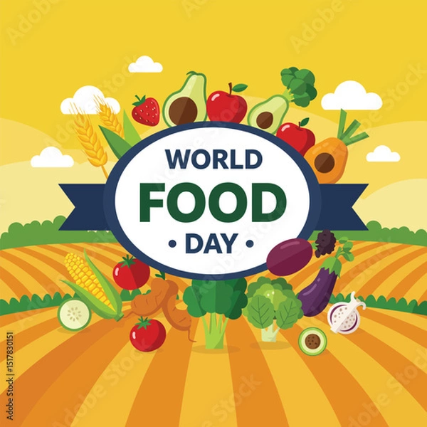 Fototapeta Food Safety Day (WFSD) celebrated on 7 June every year, aims to draw attention and inspire action to help prevent, detect and manage foodborne risks. Vector illustration.