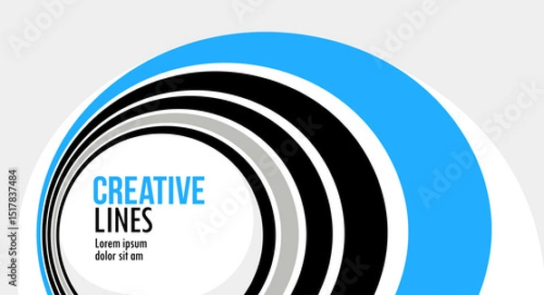 Fototapeta Creative lines vector abstract background, 3D perspective linear graphic design composition, stripes in dimensional rotation poster or banner.