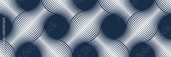 Obraz Weaving seamless pattern, traditional wicker lacing handcraft endless abstract background, geometric line weave wallpaper.