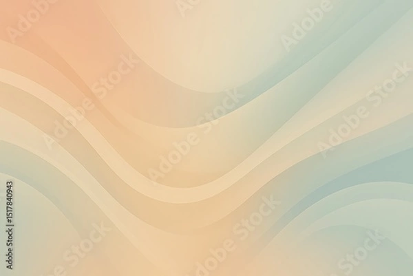 Fototapeta Abstract pastel wavy background with smooth flowing gradient curves, soft peach and lavender color tones, minimalist design, modern aesthetic, elegant fluid texture, stylish digital art backdrop