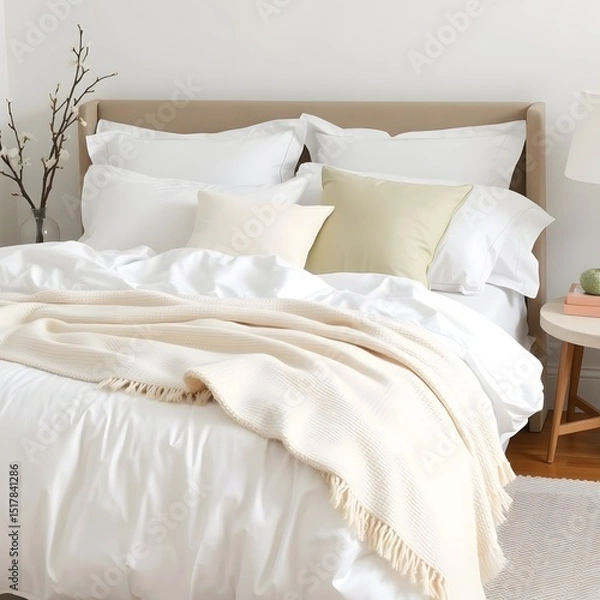 Obraz bed in hotel room