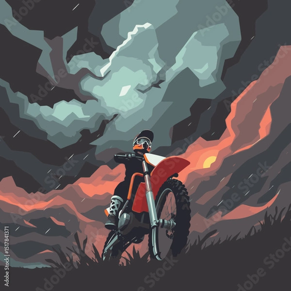 Fototapeta motocross vector art