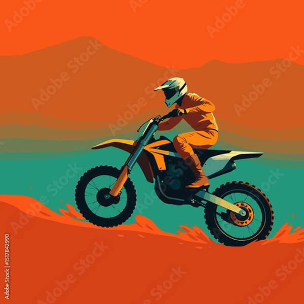 Fototapeta motocross vector art