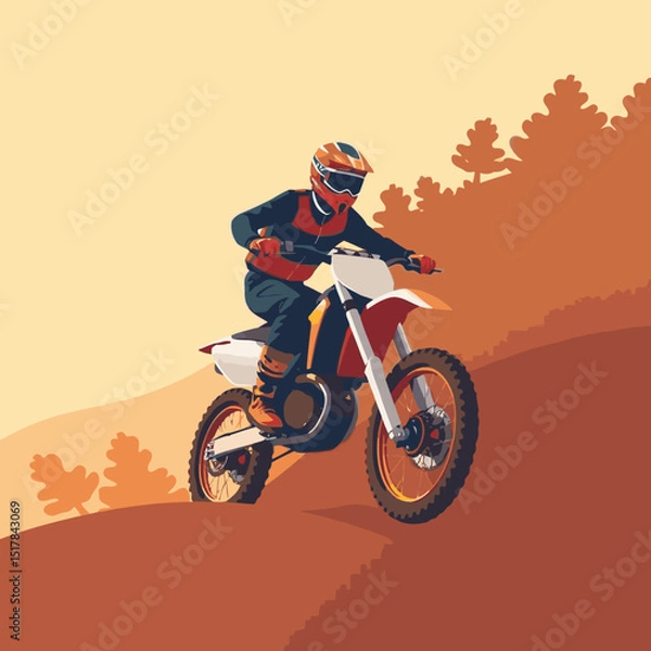 Fototapeta motocross vector art