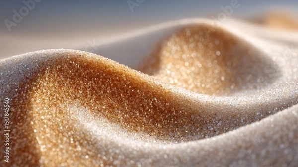 Fototapeta Golden granular texture close-up with soft focus background