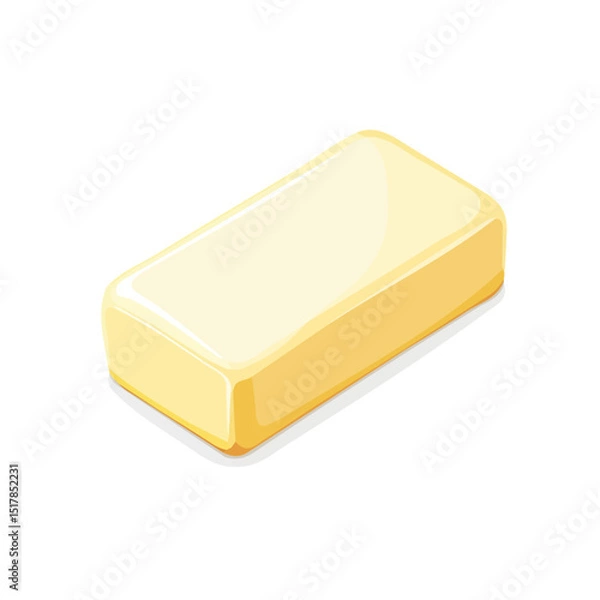 Obraz My Simple flat 2D icon butter stick isolated on transparent background, vector, flat design, animation design, vector, flat design, animation design, simple flat 2D icon, minimalist design