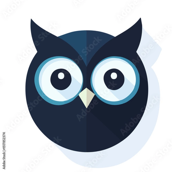 Obraz My Simple flat 2D icon owl isolated on transparent background, vector, flat design, animation design, vector, flat design, animation design, simple flat 2D icon, minimalist design