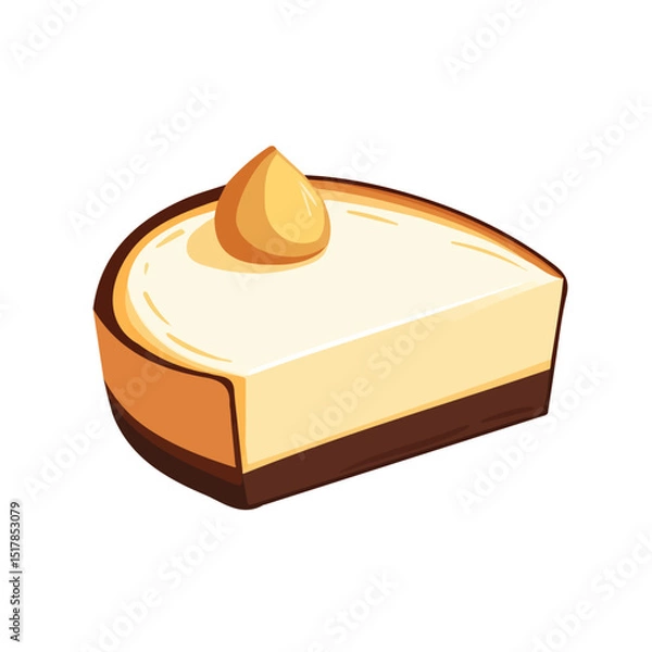 Obraz My Simple flat 2D icon cheesecake isolated on transparent background, vector, flat design, animation design, vector, flat design, animation design, simple flat 2D icon, minimalist design