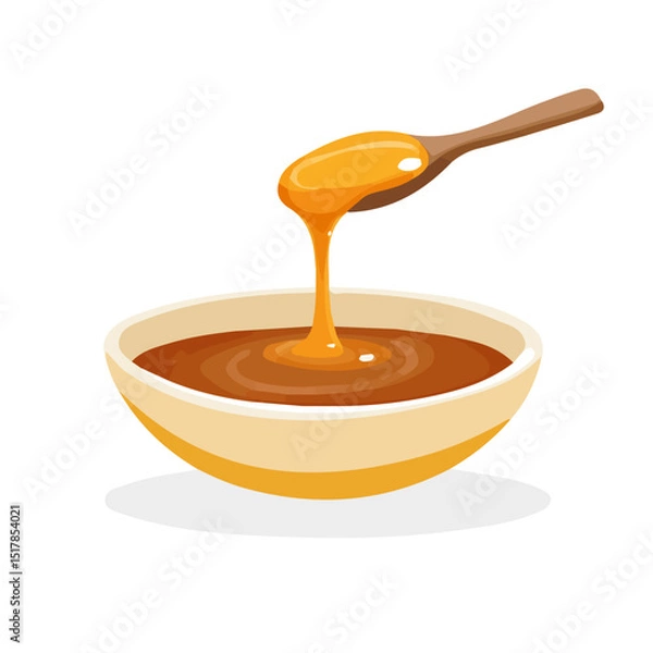 Obraz My Simple flat 2D icon caramel syrup isolated on transparent background, vector, flat design, animation design, simple flat 2D icon, minimalist design, Eps Format