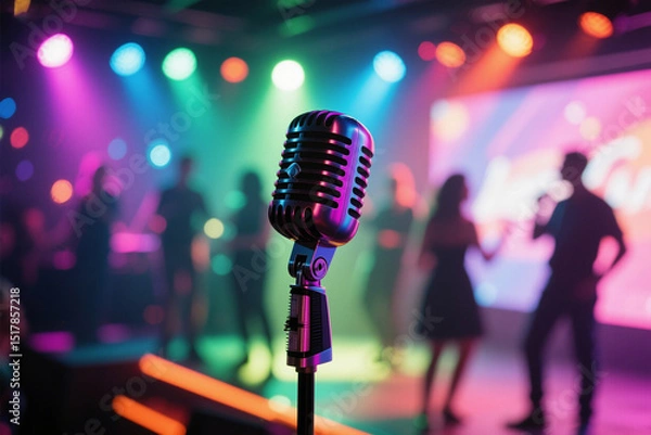 Obraz 화려한 조명과 마이크