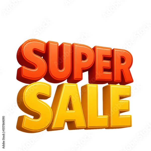 Fototapeta Vibrant 3D Sign for Super Sale Promotion with Bright Colors