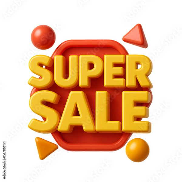 Fototapeta Colorful 3D Banner for Super Sale Promotion and Advertising