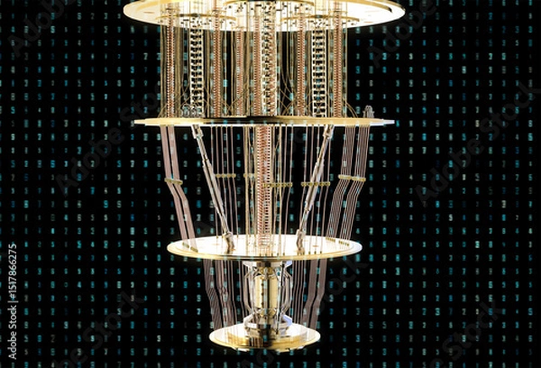 Fototapeta Quantum computer machine close up