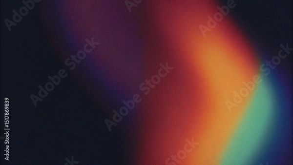 Fototapeta Black dark navy blue green teal cyan orange red yellow abstract background. Color gradient ombre blend. Bright light flash glow glitter neon metallic. Noise grain mesh. Vortex flame blur shine