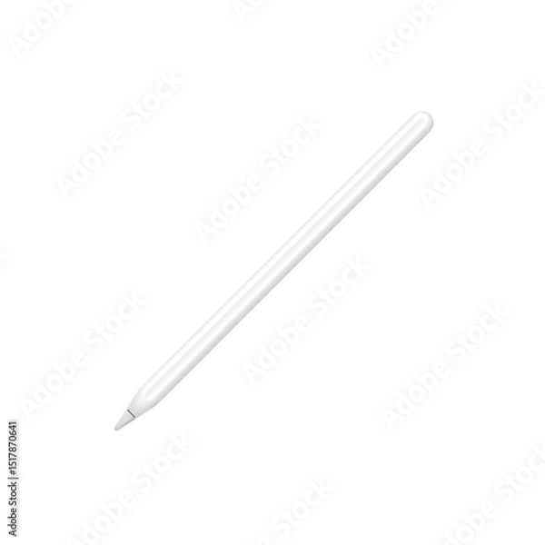 Fototapeta Apple Pencil Stylus Isolated on White Background – Vector Illustration